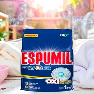 ESPUMIL OXY.                                                        DETERGENTE ESPUMIL POLVO.  LIMPIEZA RADIANTE ️️️ ️1 KG. 1Kg LAUNDRY DETERGENT FOR CLOTHES & FABRICS.