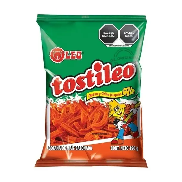 Leo Tostileo de Leo - 2 Pack of Queso y Jalapeño Flavor Snack Chips, Crispy and Crunchy Texture