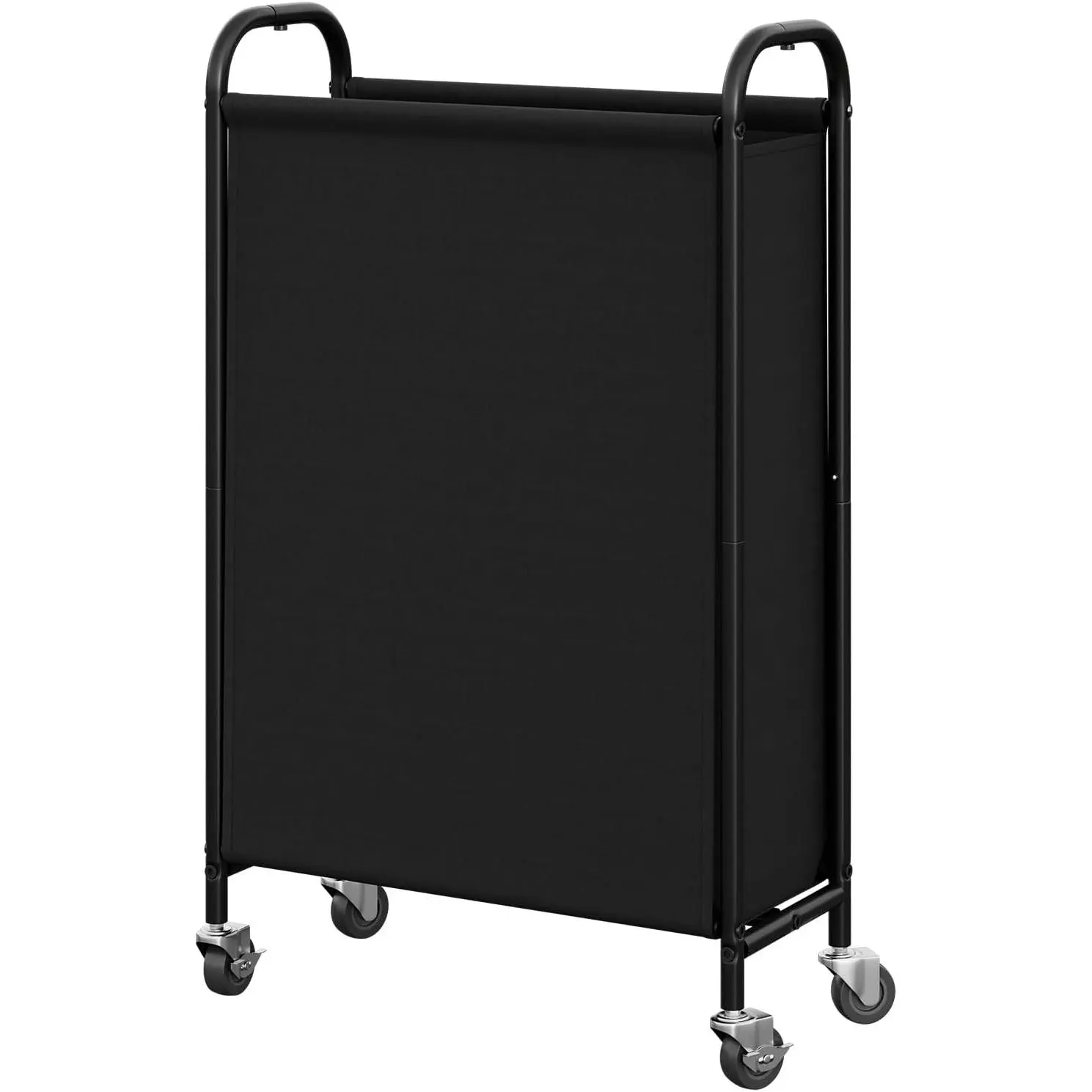 80L Slim Laundry Hamper with Wheels, Fabric Rolling Laundry Basket, Narrow Clothes Organizer, Tall Hamper for Closet, Laundry Room, Bathroom, Black
