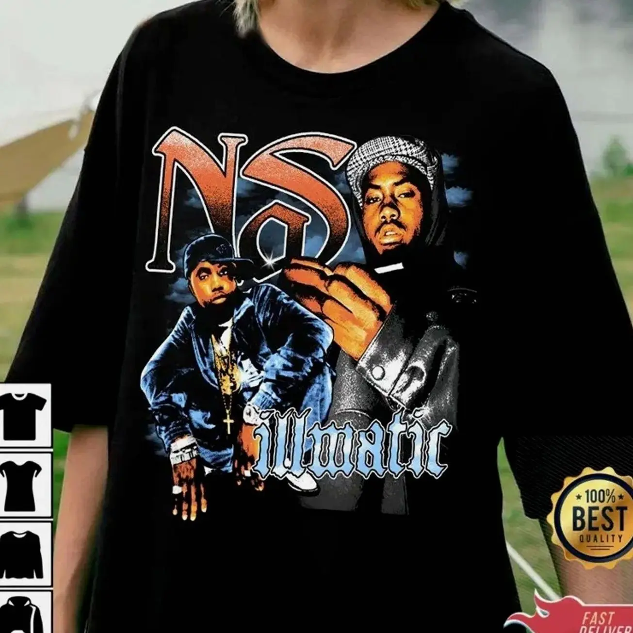 Nas Illmatic Rap Music Nasir Jones Streetwear Unisex T-Shirt UIZ K7O