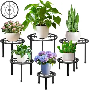 Metal Plant Stands(6 Pack), Artificial Metal Stands,Heavy Duty Plant Stand for Indoor Outdoor, Anti-Rust Iron Flower Pot Stands Outdoor Plant Holder, Potted Plant Shelf for Living Room Balcony Garden Patio,Plant Shelf, Plant Hanger Outdoor Plant Rack