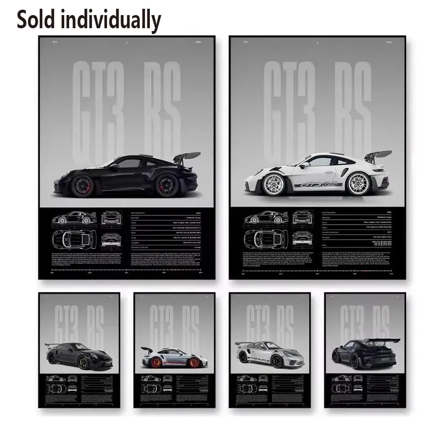 1pc/High-Performance GT3RS Poster, Living Room & Bedroom Decor, Office Wall Art, Modern Home Decoration, Decoration Items, Decorative Piece, Artwork, Printed Artwork, Frameless