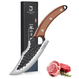 【Summer Sale】Dragon Riot Viking Knives for Meat Cutting, Forged Japanese Style Knife for Cooking - High Carbon and Full Tang - Perfect Knife for Kitchen and Gift