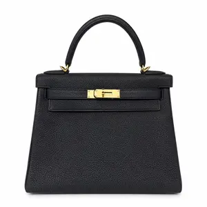 Pre-owned HERMÈS Leather Tote Bags CALUXB Hermes Kelly 28 Togo Black GHW Stamp B