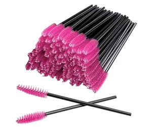 GUMIKE 100 Pcs Disposable Eyelash Mascara Brushes for Eye Lashes Extension Eyebrow and Makeup (Black) Cosmetic
