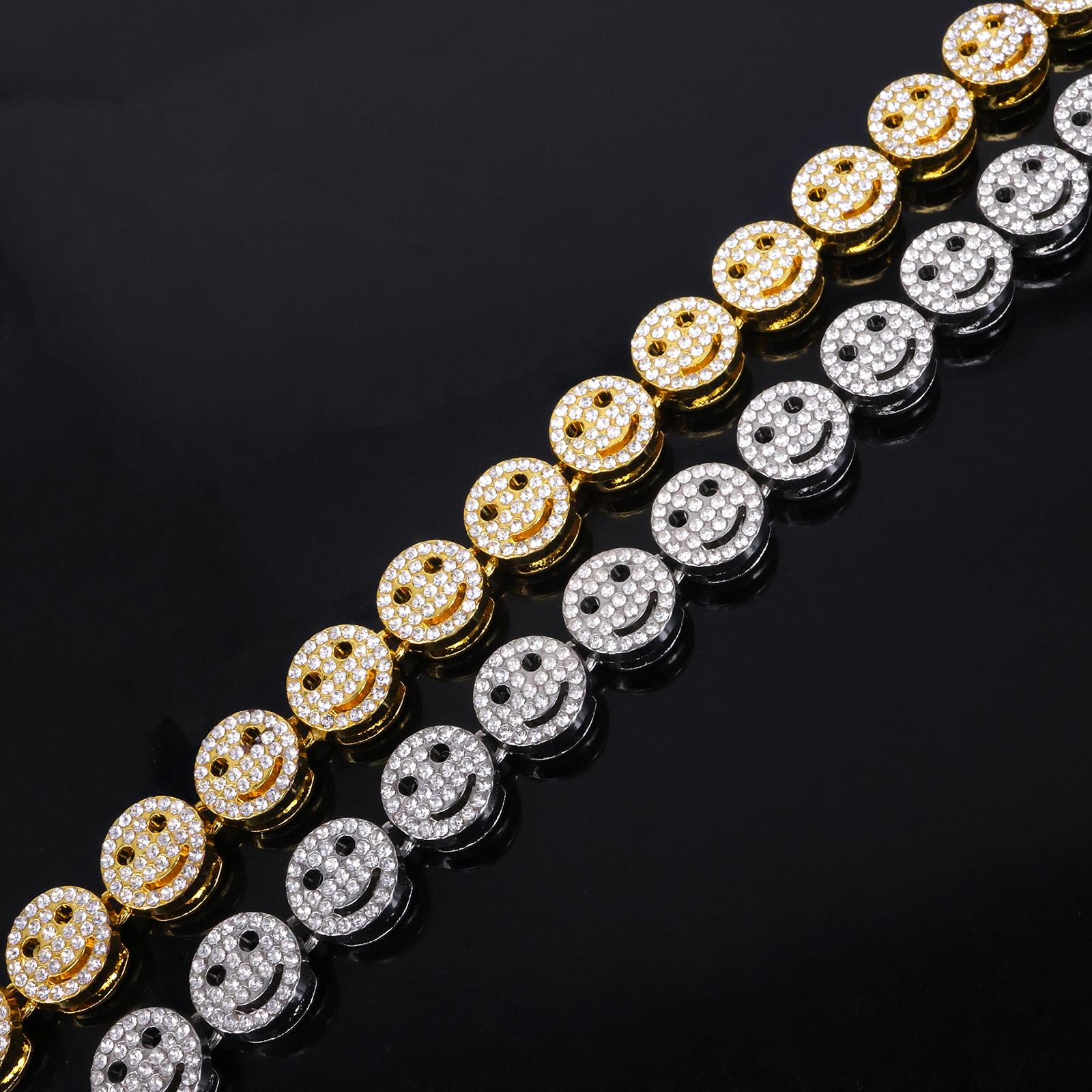 Silver Gold Smiley Face Bracelet & Football Pendant For Women And Men Smiley Choker Cute Jewelry Gift Preppy Accessories Ideal Jewelry for Football Sports Lovers