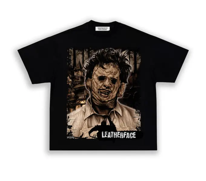 Vintage Leatherface T-shirt, The Texas Chainsaw Massacre Horror Movie Merch., Fashion Cotton, Full Colors, Full Sizes, For Men, For Women