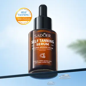 SADOER Self Tanning Serum | Natural Bronze Color | Streak-Free, Quick-Dry Sunless Tanning for Face & Body (30ml)