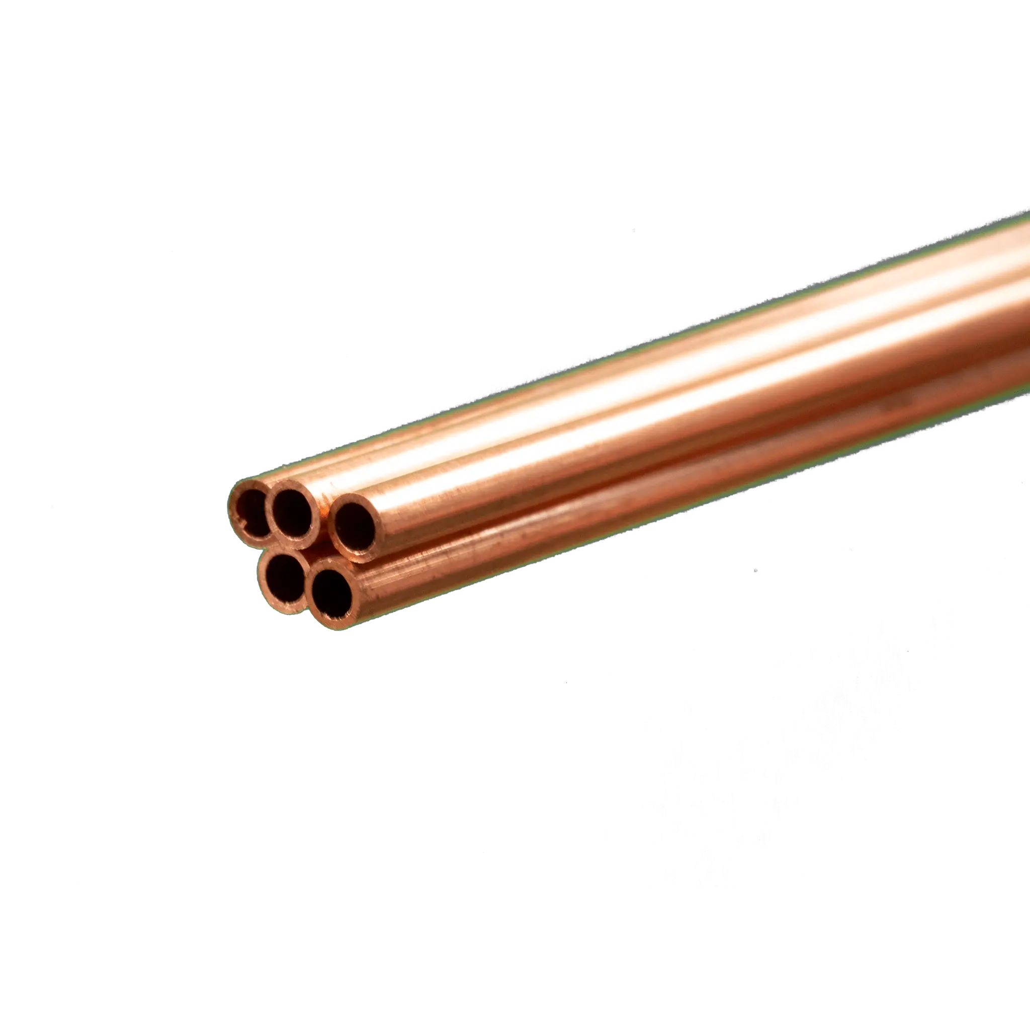 Round Copper Tube: 3mm OD x 0.36mm Wall x 1 Meter Long (5 Pieces)