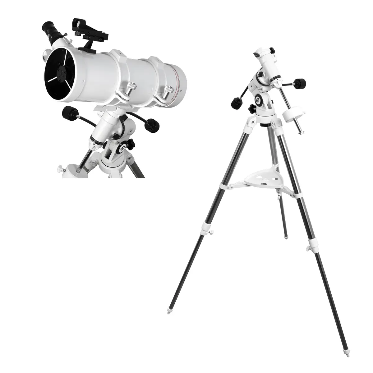 Explore Scientific FirstLight 114mm f/4.3 Newtonian Reflector Telescope with EQ3 Mount, White