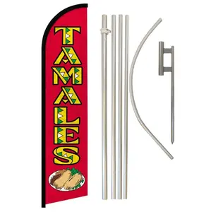 Tamales Windless Banner Flag & Pole Kit