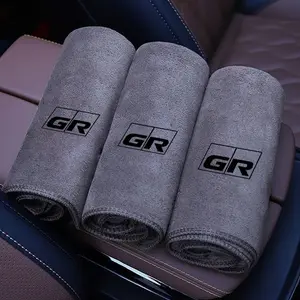 1pc Car Suede Fleece Microfiber Wash Towel, Water Sucking for Toyota Models, Accessories for Gr Rav4, Crown, Hilux, Fortuner, Corolla, Se, Camry, Yaris, Land Cruiser, Prado, Venza
