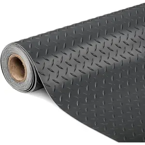Karlhome 7.5 x 17FT Garage Floor Mat, Thickened Coin Plate PVC Garage Mats Flooring Roll for Under Car, Garage Car Parking Mats for Compact SUVS, Sports Car