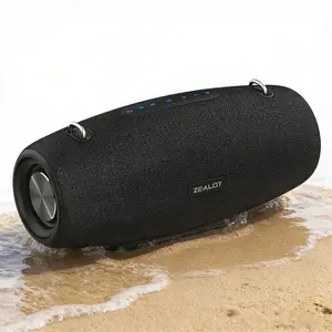 Wireless Bluetooth Speaker by ZEALOT, 60W HIFI Stereo, IPX6 Waterproof, 144000mAh Long Playtime, EQ Control, Shoulder Strap, TF/USB/AUX, Ideal for Family, Party & Outdoor Camping.