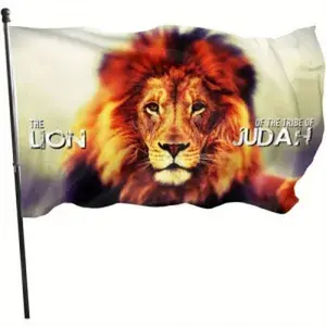Lion of Judah Flag 3x5 FT - The Lion of the Tribe of Judah Christian Banner   The Lion of Judah Flag - Durable Religious Polyester Banner