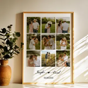 Custom Couple Photo Prints, Personalized Collage Wall Art, Custom Gift for Couples, Romantic Photo Display, Anniversary Collage, Couple Photo Collage, Anniversary Prints, Couple Gift, Living Room Wall Art, Custom Gift