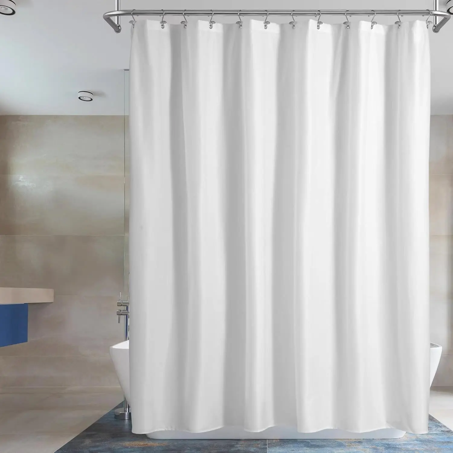 72x72 In Waterproof Microfiber Fabric Shower Curtain Liner, Soft Hotel-Quality Cloth, Machine Washable for Bathtub (Home Supplies)