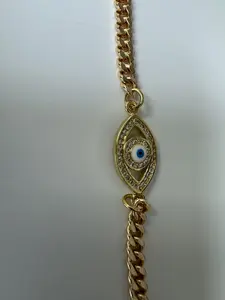 14K GOLD FILLED DJUSTABLE EVIL EYE BRACELET