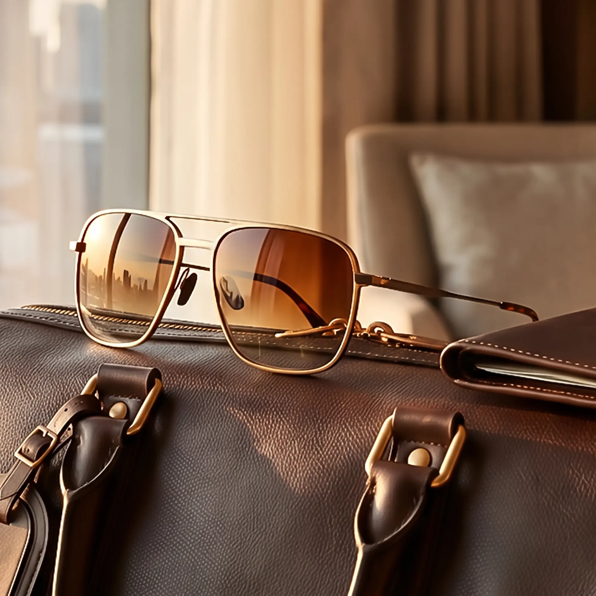 【SummerVibes】SUNGAIT Polarized Retro Square Aviator Sunglasses for Men Women UV400 Protection Vintage Metal Frame Travel Driving Beach Daily Eyewear Outdoor SGT745
