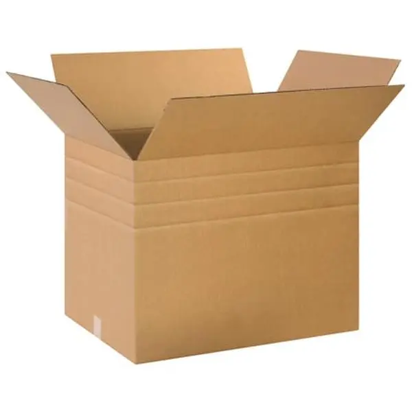 Box Partners MD241818 Multi-Depth Cardboard Boxes - 24 in. x 18 in. x 18 in., 200#/ect-32 Kraft Corrugated, Flat Pack, Cut Down to Many Sizes, No Need for Special Carton-Sizing Tool, 15-Count (Office Postal Supplies), Multi-Size Cuts