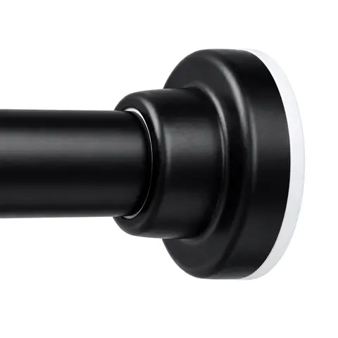 Shower Curtain Rod, 32-80 inch Adjustable Spring Tension Curtain Rod, Never Rust Anti-Slip Shower Curtain Rod for Bathroom, No Drilling, Never Collapse, Easy to Use, Silver and Black