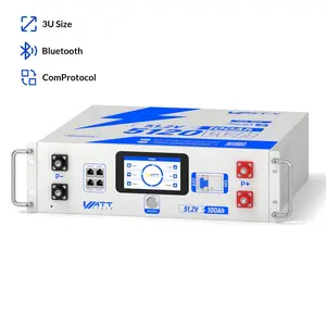 【Multi pack】WattCycle Flagship 48V 100Ah LiFePO4 Server Rack Battery Gen2 Active Balancing LCD Bluetooth Smart Comms 3U Size 100X Balance Speed BYD Grade A Cells Powerful Monitoring, Long, Lasting, Rechargeable