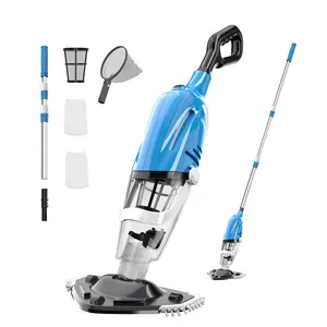 Cordless Handheld Pool Vacuum for Above Ground Pools – 9000 RPM Powerful Suction, 18.5 Gal/Min Flow Rate, Up to 50-Min Runtime, Telescopic Pole & Dual-Filter System, Rechargeable Pool Cleaner