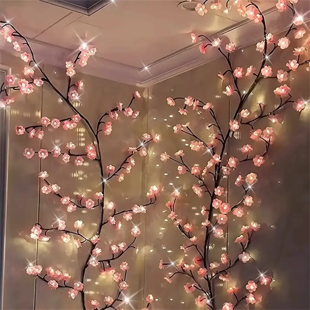 LED Bedroom Cherry Blossom Lamp,144LED Branch Light,USB power Tree Design Lamp,Home Decor Light With 8 Lighting Modes,For Wedding, living Room,Table,H
