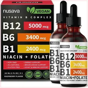 Acentiallabs Vitamin B12 & B6 Liquid Drops – Sublingual B-Complex with 5000mcg Methylcobalamin per Serving, Raspberry Flavor, Supports Energy,Pyridoxine  Hydrochloride
