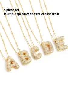 Fashion Bubble Letter Design Pendant Necklace for Women & Girls, Fashion Jewelry for Party, Daily Clothing Decor, Trendy All-match & Exquisite Jewelry for Birthday Gift, Letters Necklace