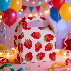 Strawberry Theme Party Gift Box Set, Perfect for Birthdays & Anniversaries, Ideal Candy Snack Storage Solution, Festive Decorative Packaging