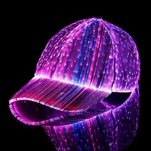 Hot New LED Fiber Optic Glow Hat, Luminous Baseball Cap for Bar Party, Hip-hop Couple Flash Cap, Event Cheer Fan Cap