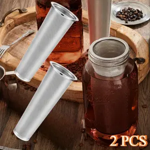 2 Pcs Cold Brew Coffee Filter Stainless Steel Filter Coffee Tea Infuser Strainer Canning Jar Mesh for Wide Mouth Mason Canning Jar, Iced Tea Maker