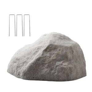 Summervibes Medium Dark Grey Faux Rock Well Pump Cover - Lightweight Weather-Resistant Outdoor Boulder, Garden, Outdoor Garden Accessories, Backyard Landscaping Decor