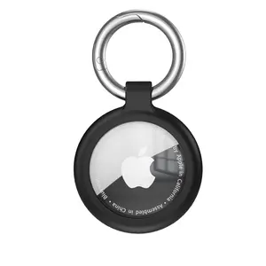 Upgrade Waterproof Protection Airtags Holder with Apple Airtags Keychain, Hard PC Air Tag Case, Anti-Scratch & Shock Air tag Holder,Men's Women's Keyrings & Keychains, Cover for Dog,Car Key,Luggage-Black