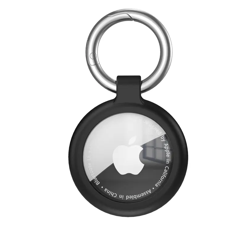 Upgrade Waterproof Protection Airtags Holder with Apple Airtags Keychain, Hard PC Air Tag Case, Anti-Scratch, Shock & Resistant Air tag Holder,Men's Women's Keyrings & Keychains, Cover for Dog,Car Key,Luggage-Black, Secure Fit