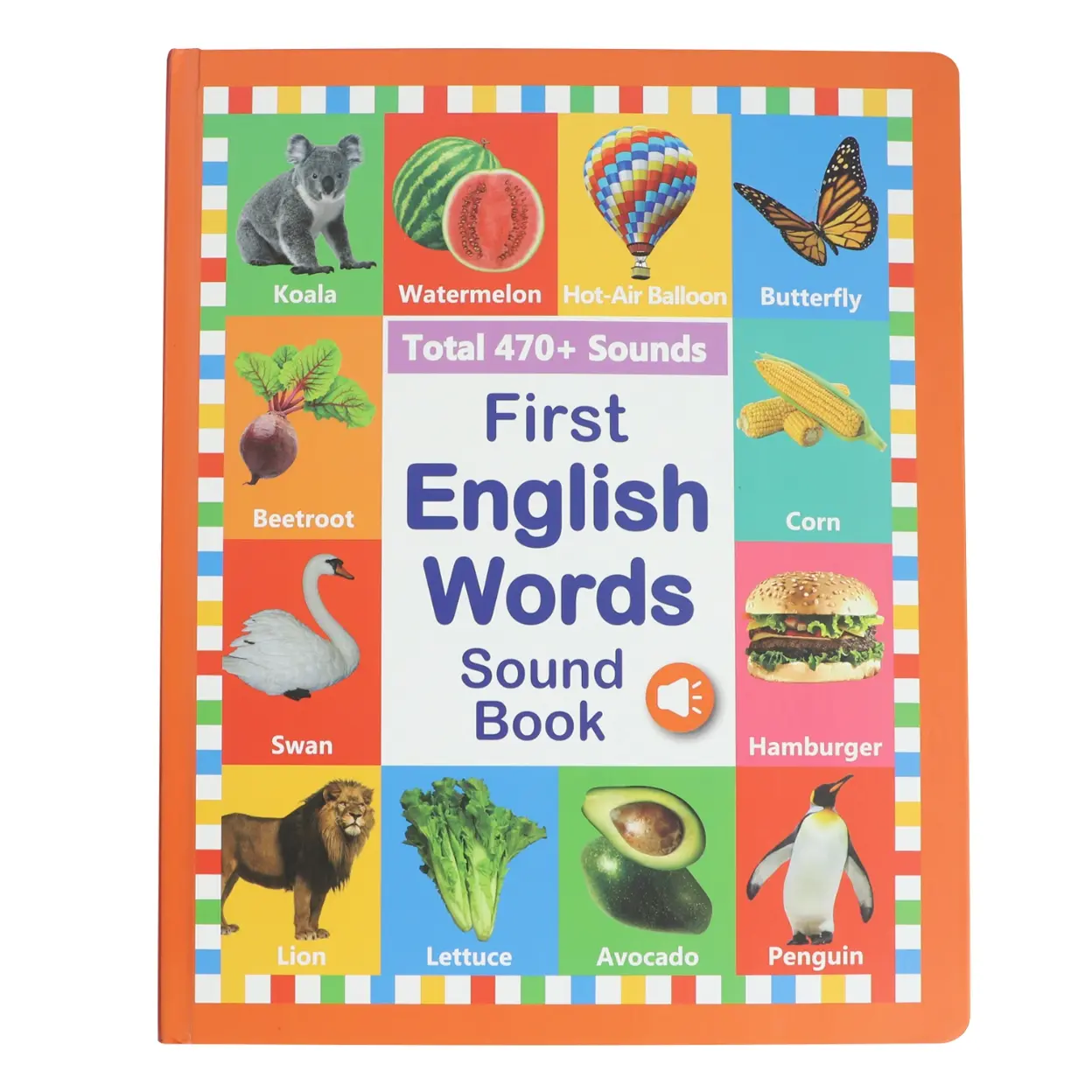 Toddler English Sound Book - Baby's First Interactive Learning Flash Cards, 470+ Speech Segments, Fun Word Games, Bilingual Toys, Educational Language Learning Gift
