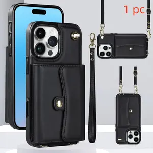 Wallet Case for iPhone Models 16e/16/15/14/13/12 Pro Max & More, Includes Card Holder, Crossbody Strap, Stand, RFID Blocking Shockproof Cover