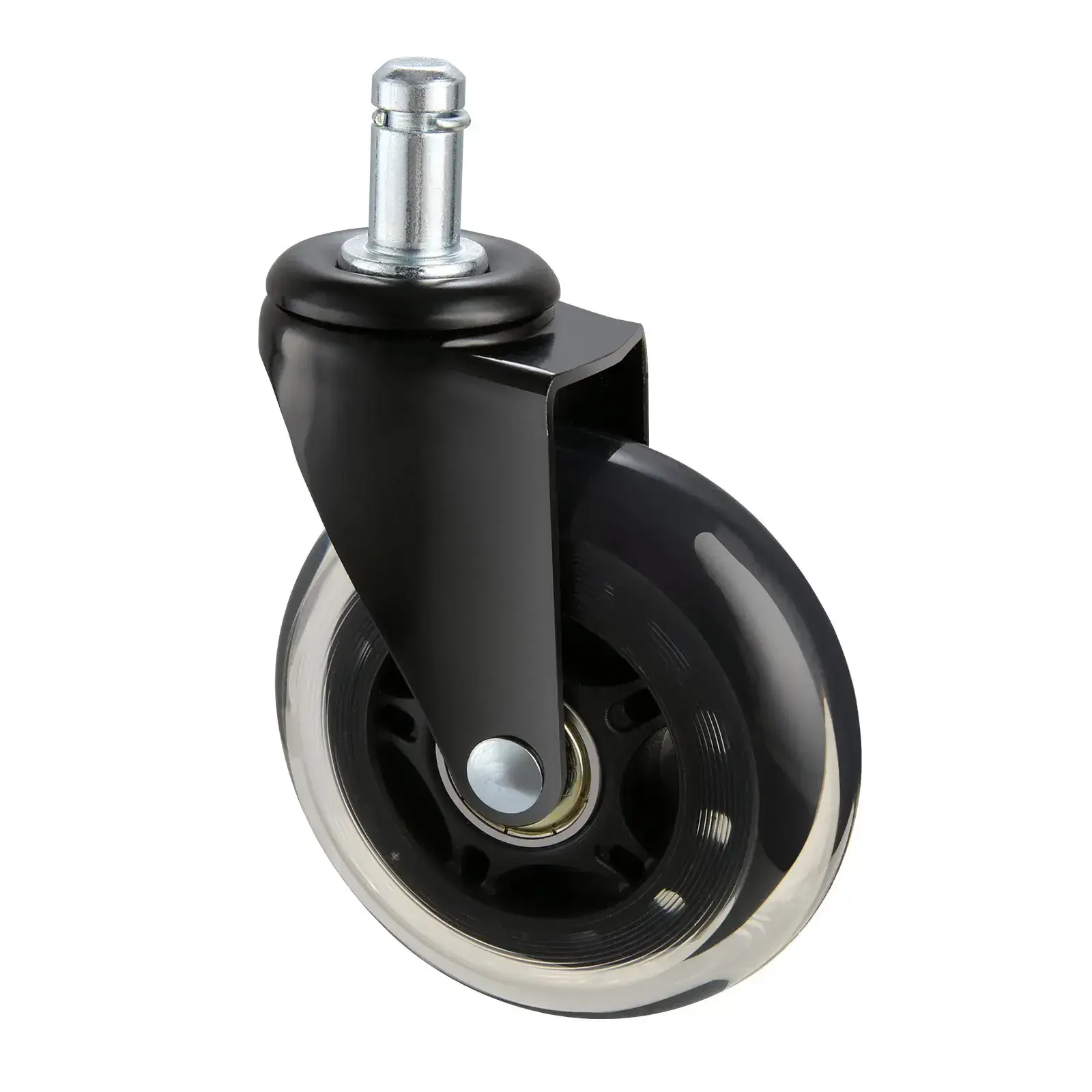 3 Inch Office Chair Wheels Set of 5, 130 LBS Heavy-Duty Replacement Caster Wheels, Silent Dual Ball Bearing PU Swivel Casters, Scratch-Free Floor Protection for Hardwood Floors & Carpet, Universal Fit for Computer Gaming Desk Chairs