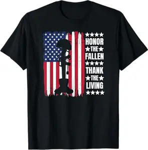 Honor The Fallen Thank The Living Memorial Day Camiseta Veterana T-Shirt, USA 250th Anniversary Shirt, Patriotic Botanical American Flag Shirt, 1776–2026 Freedom Celebration
