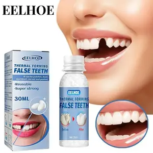 EELHOE Moldable Dental Gel Dentures Temporary Fillings for Broken Teeth, Cavities & Gaps | Shapeable Tooth Repair Kit with Dental Glue Film & Makeup | Oral Care Fake Tooth Replacement Solution Reusable Natural Smile Dental Veneers