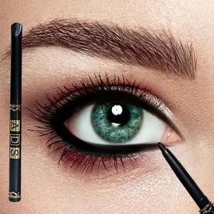 2pcs Waterproof and Sweatproof Black/Brown Eyeliner Pencils - Long-lasting, smudge-resistant, smooth formula, ideal for bold eye makeup, rich color, natural effect | Smooth application