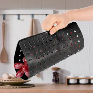 Pack Of 2 Anti-Slip Sink Protectors, Durable Rubber Non-Slip Drainage Mat with Drain Holes & Raised Edges,Kitchen Sink Liner, Sink Protector Mat, Scratchresistant Liner, Grid Pattern Design, Longlasting Material
