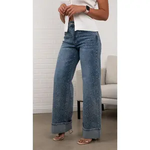 Lumi cuffs detail High-Waisted Sparkle Jeans Must Have 31 Inseam"