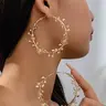 Fashionable Flower Design Hoop Earrings, Ear Hoops, Fashion Jewelry for Party, Daily Clothing Decor, Trendy All-match & Exquisite Jewelry for Birthday Gift, Casual Trendy Jewelry, Trendy Fashionable Accessories, Fashion Chic Accessories
