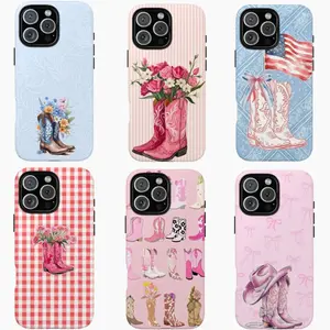 Dreams Case Girly Coquette Cowgirl Collage Phone Case for iPhone Samsung, Disco Cowgirl Design