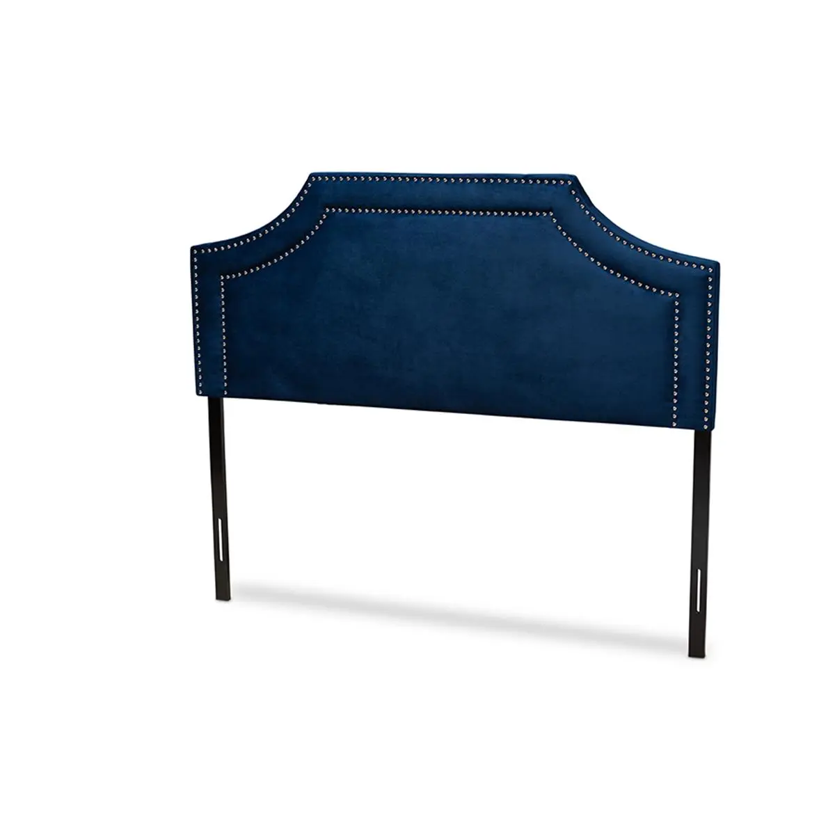 Adjustable Upholstered Headboard - 212 MAIN Avignon Modern & Contemporary Navy Blue Velvet Fabric King-Size Headboard (Baxton Studio BBT6566-Navy Blue-HB-King)