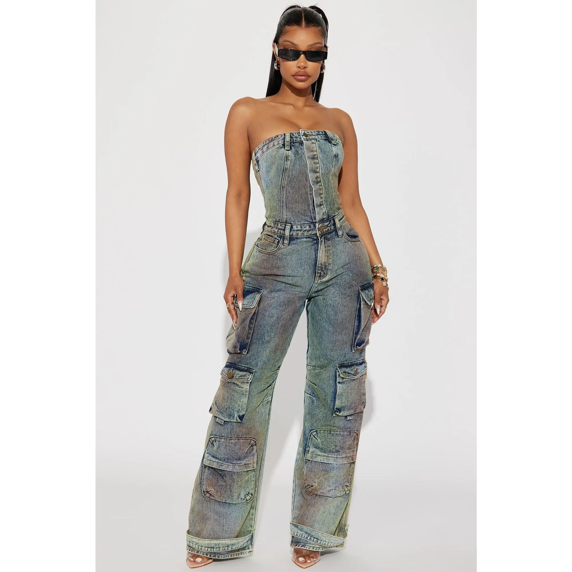 Loosing Touch Denim Jumpsuit - Denim