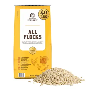 Premium Poultry All Flocks Feed Pellets, 18% Protein for Mixed Flocks, 40 Pounds