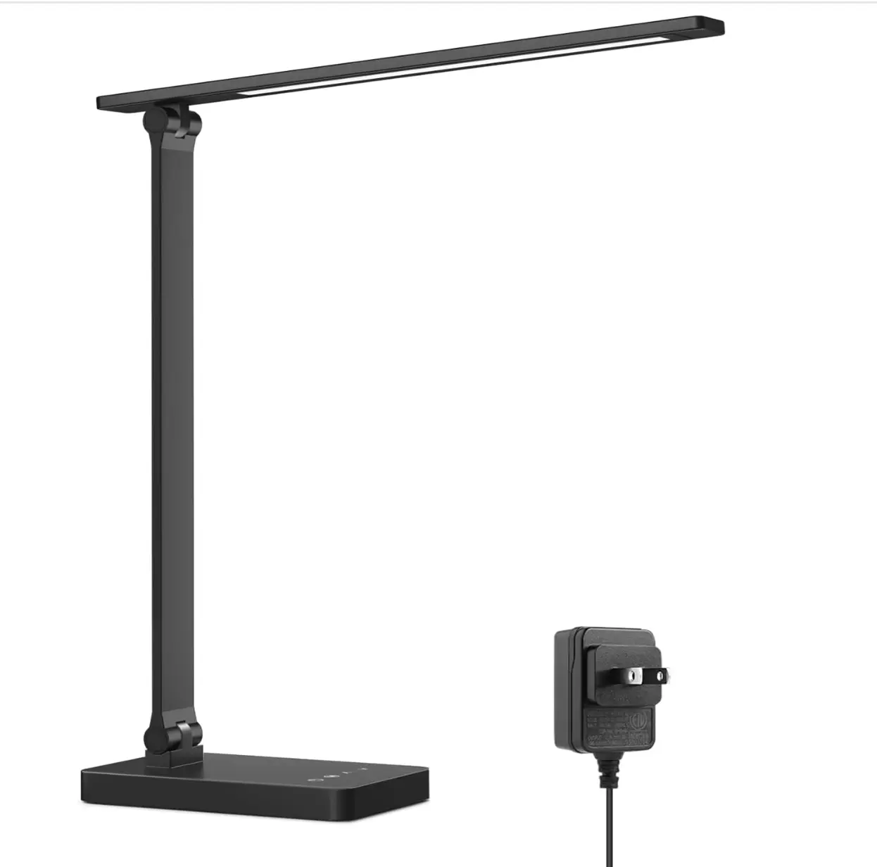 LEPRO Metal Touch Control Adjustable Bendy Desk Lamp, 9.5W 750LM Eye-Caring Energy-Saving Non-Heat Task Lighting, 5 Color Modes, Black Office Accessory for Home Office Reading